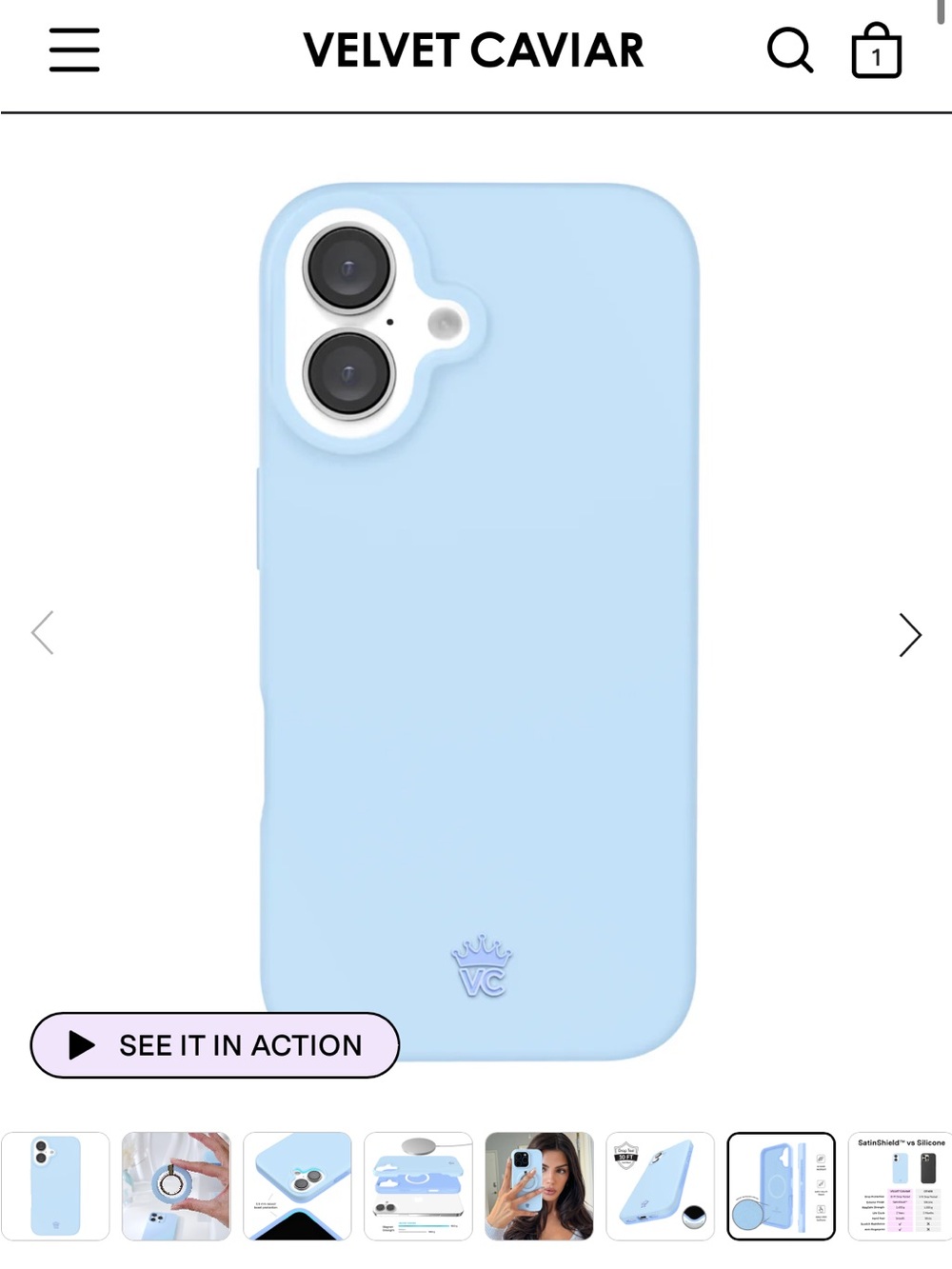 Velvet Caviar Light Blue Silicone Phone Case